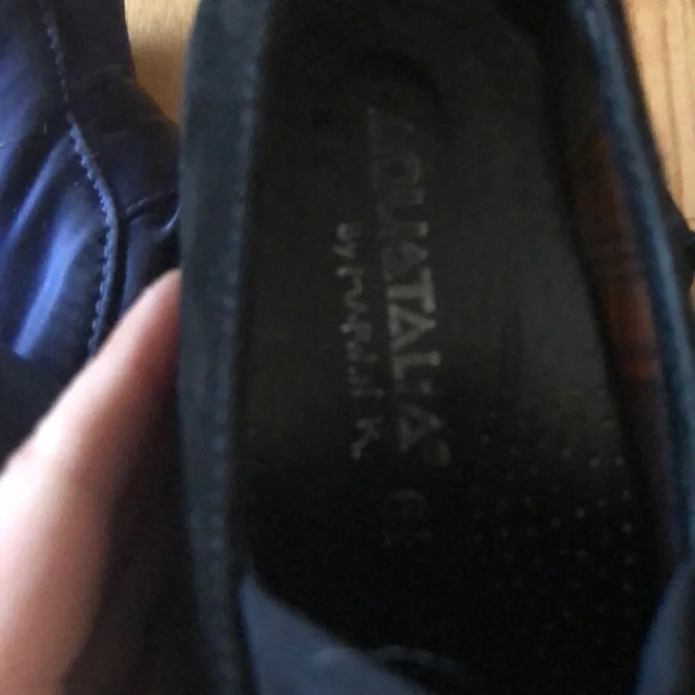 Aquatalia black suede wedge shoes size 6.5